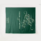 Elegantes Skript Aquamarin die Nacht vor dem Hinte Wandteppich (Vorderseite (Horizontal))