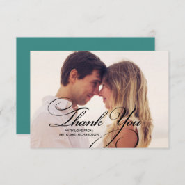 Elegantes Skript | Aquamarin Vielen Dank für Ihre  Dankeskarte