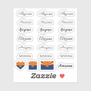 Elegantes Skript Arizona & Arizona Flag /name Set Aufkleber