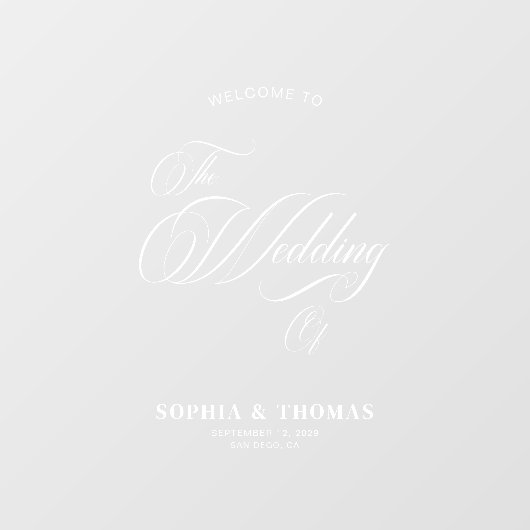 Elegantes Skript Begrüßung Mirror Decal-Zeichen Fensteraufkleber (Blatt)