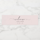 Elegantes Skript Begrüßung Wasserflaschen Labels Wasserflaschenetikett (Einzelnes Label)