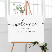 Elegantes Skript Begrüßungsfoam-Schild