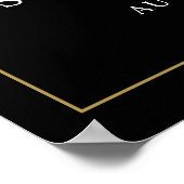 Elegantes Skript Begrüßungszeichen Hochzeit Schwar Poster (Ecke)