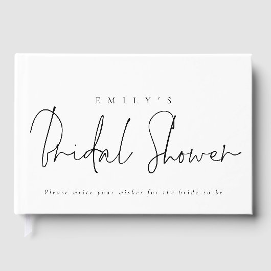 Elegantes Skript beliebiges Brautparty Gästebuch (Vorderseite)