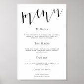 Elegantes Skript beliebiges Farbhochzeitsmenü Poster (Vorne)