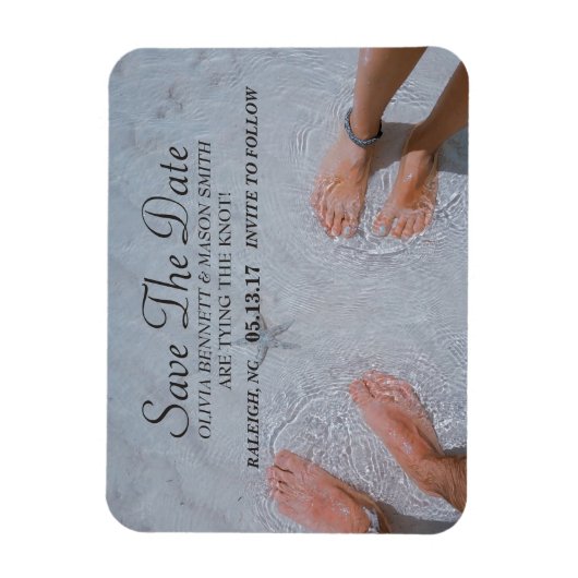 Elegantes Skript | Benutzerdefiniertes Foto Zeitsc Magnet (Vertikal)