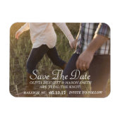 Elegantes Skript | Benutzerdefiniertes Foto Zeitsc Magnet (Horizontal)