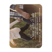 Elegantes Skript | Benutzerdefiniertes Foto Zeitsc Magnet (Vertikal)