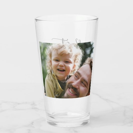 Elegantes Skript Bester Vater je Personalisiertes Glas (Rückseite)