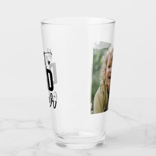 Elegantes Skript Bester Vater je Personalisiertes  Glas (Links)
