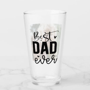 Elegantes Skript Bester Vater je Personalisiertes  Glas