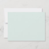 Elegantes Skript Blass Mintgrün Personalisierte Fl Mitteilungskarte (Rückseite)