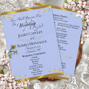 Elegantes Skript - Blaue Perle/Goldene Hochzeit Programm