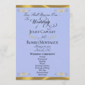Elegantes Skript - Blaue Perle/Goldene Hochzeit Programm (Vorderseite)