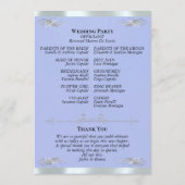 Elegantes Skript - Blaue/Silberne Hochzeit Programm (Rückseite)