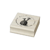 Elegantes Skript Blooming Cactus-Rücksendeadresse Gummistempel (Stempel)