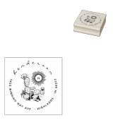 Elegantes Skript Blooming Cactus Sun-Rücksendeadre Gummistempel (Stempel)