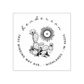 Elegantes Skript Blooming Cactus Sun-Rücksendeadre Gummistempel (Prägung)