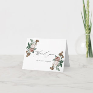 Elegantes Skript Blumensegnung Danke Karte