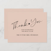 Elegantes Skript-Brautparty Dankeskarte (Vorne/Hinten)