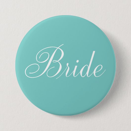 Elegantes Skript "Bride" Button (Vorderseite)