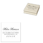 Elegantes Skript | Chic Individuelle Name & Rückse Gummistempel (Stempel)