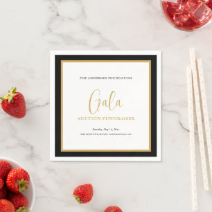 Elegantes Skript Corporate Gala Fundraising-Event Serviette