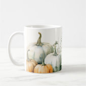 Elegantes Skript Dankbare rustikale Pumpkin-Tasse Kaffeetasse (Links)