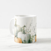 Elegantes Skript Dankbarer Rustikaler Kürbismehllö Kaffeetasse (Vorderseite Links)