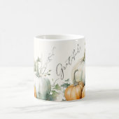 Elegantes Skript Dankbarer Rustikaler Kürbismehllö Kaffeetasse (Mittel)