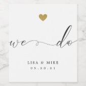 Elegantes Skript, das wir Hochzeit machen Weinetikett (Einzelnes Label)