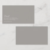 Elegantes Skript - Details zu White & Gray Wedding Begleitkarte (Vorne/Hinten)