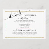 Elegantes Skript - Details zur Hochzeit Begleitkarte (Vorderseite)