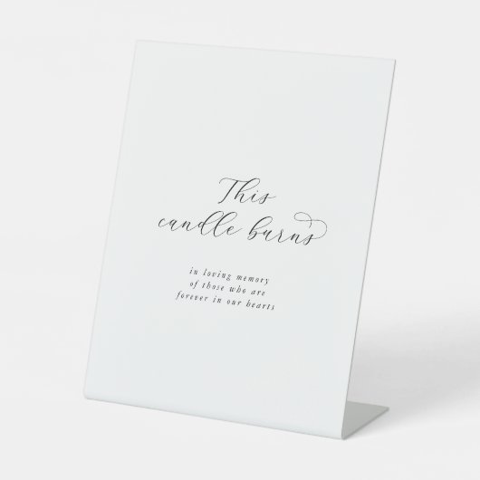 Elegantes Skript Dieses Candle Burns Wedding Memor Sockelschild (Vorderseite)