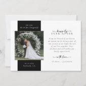 Elegantes Skript Doppelseitiges Foto Hochzeit Dankeskarte (Vorderseite)