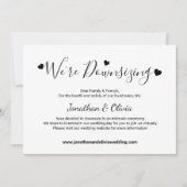 Elegantes Skript Downsizing Kleiner Hochzeitsstift Ankündigung (Vorderseite)