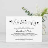 Elegantes Skript Downsizing Kleiner Hochzeitsstift Ankündigung (Stehend Vorderseite)