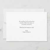 Elegantes Skript Drei Fotocollagen Rote Hochzeit Dankeskarte (Rückseite)