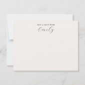 Elegantes Skript Ecru personalisierte Flat Mitteilungskarte (Vorderseite)
