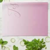 Elegantes Skript & editierbares Pink (jeder Farbe) Geschirrtuch (Gefaltet)