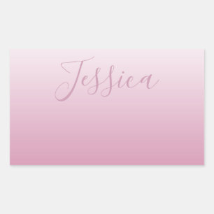 Elegantes Skript & editierbares Rosa (jeder Farbe) Rechteckiger Aufkleber
