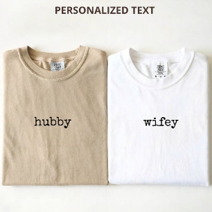 Elegantes Skript Ehemann und Ehefrau Hochzeit Fris T-Shirt