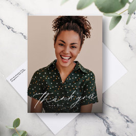 Elegantes Skript ein Foto Abschluss vielen Dank Postkarte