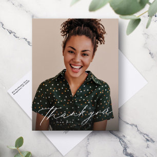 Elegantes Skript ein Foto Abschluss vielen Dank Postkarte