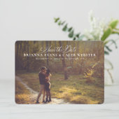 Elegantes Skript, einfach ein Foto Save The Date (Stehend Vorderseite)