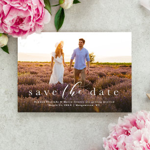 Elegantes Skript, einfach ein Foto Save The Date