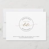 Elegantes Skript, Einfache Briefmarke Hochzeit spe Save The Date (Rückseite)