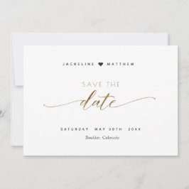Elegantes Skript, Einfache Briefmarke Hochzeit spe Save The Date