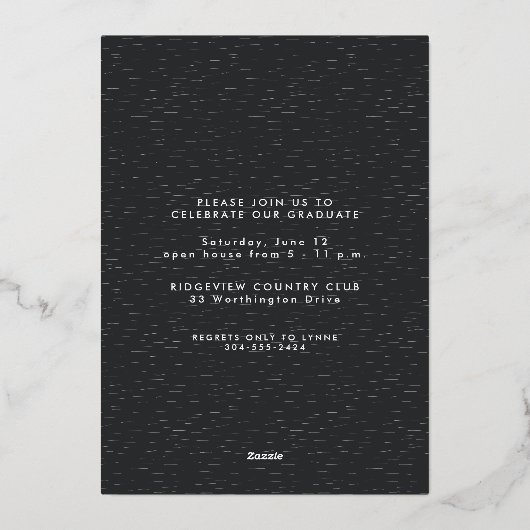 Elegantes Skript einfache Einladungen für einen Fo (Rückseite)