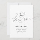 Elegantes Skript einfache Hochzeit Einladung (Vorderseite)